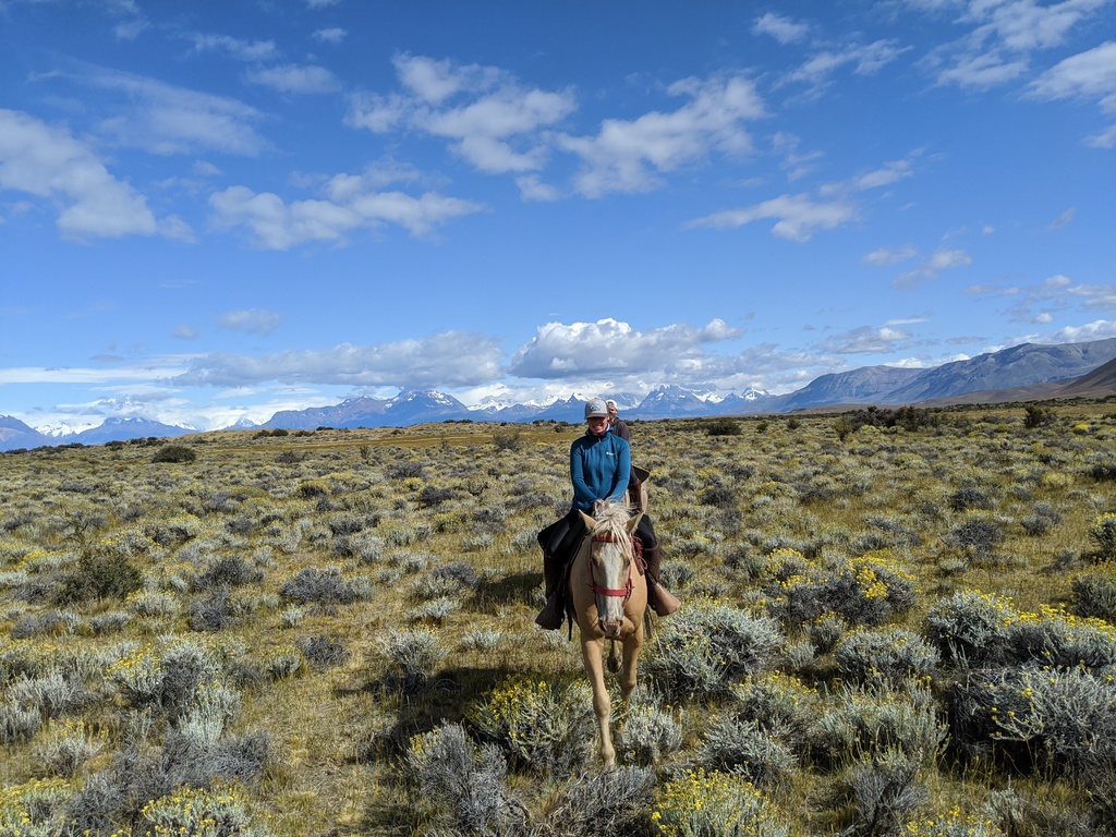 Pampou v sedle kobylky Patagón