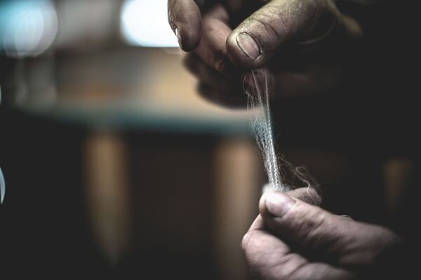 Detail na merino vlákno