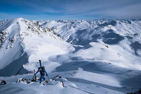 Skialp na Passo Bernina, leden 2021, foto: Kuba Cejpek