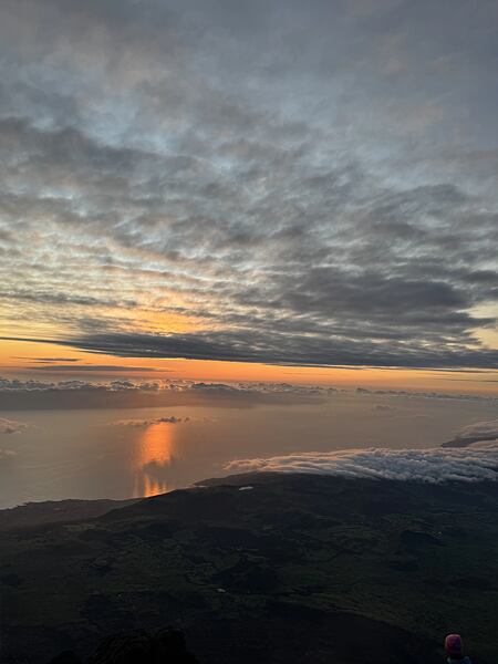 Azory - Mount Pico při západu slunce
