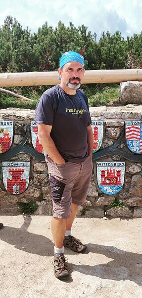 U pramene Labe v rámci putování po Stezce Českem