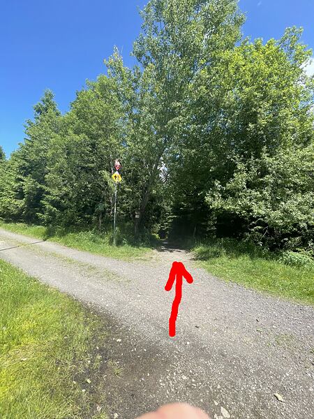 I když vás tu bude svádět pohodlnější šotolinová silnice, trasa vede rovně do trailu