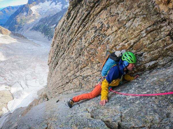 Wallkerův pilíř v severní stěně Grandes Jorasses, červenec 2022, foto: Lukáš Ondrášek